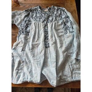 Hannah Artwear blue side cinch coverup dress